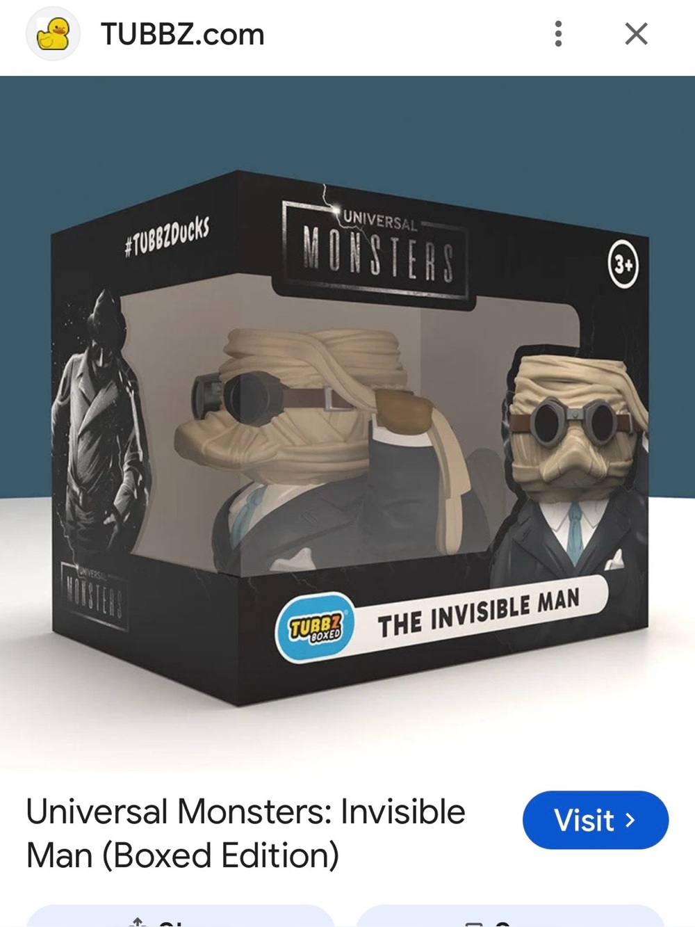 #3109*Unisex’s Invisible Man Collectible Figure/Gray, Black For The JEEPS lovers